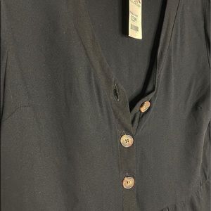 Peplum Style Fitted Top with Button Detailing